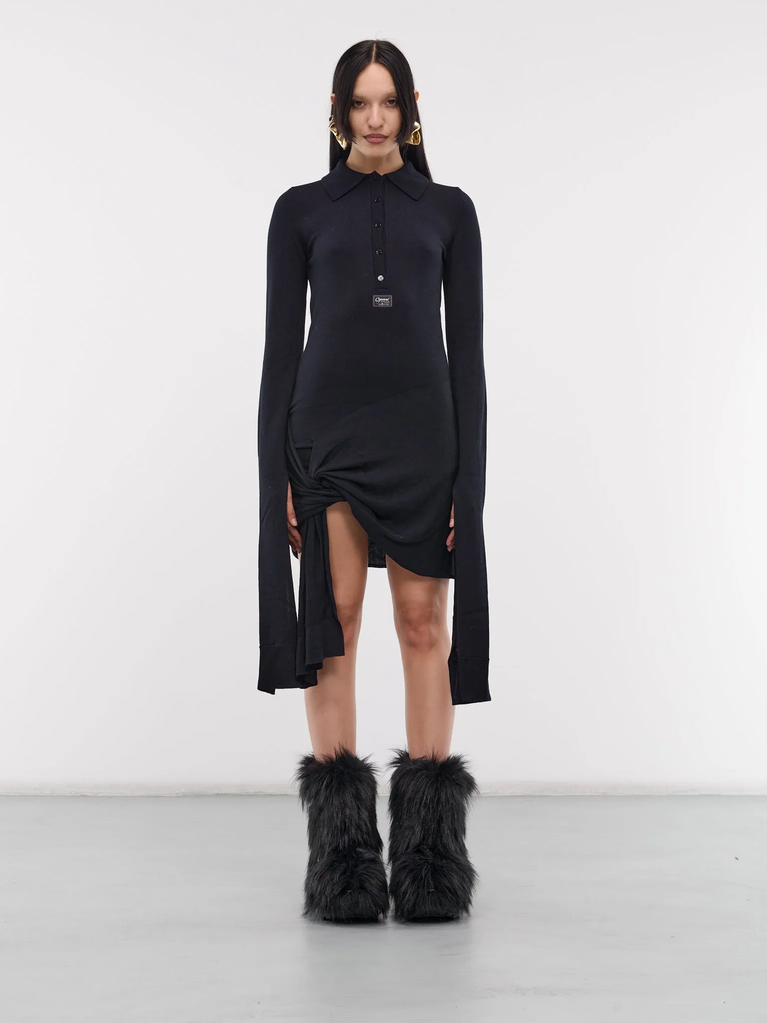 Knotted Sleeved Dress (COPML112Y1001-BLUE) sold by lorenzo