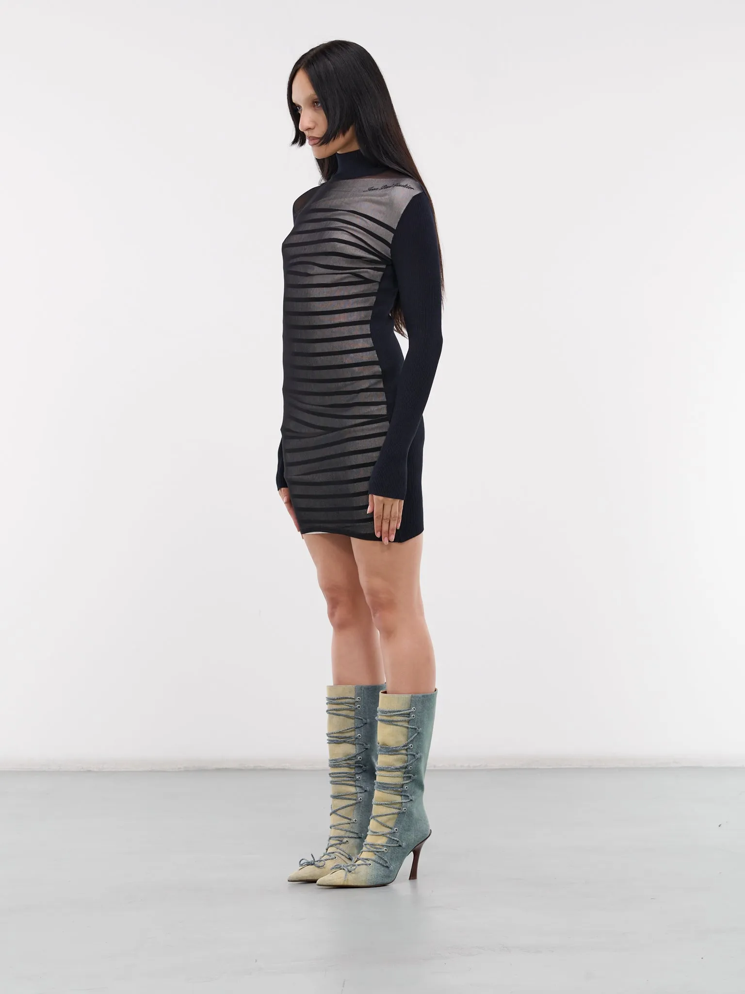 The Short Bi-Material Mariniere Dress (24-30-F-RO212B-M064-NAVY-WHITE) sold by lorenzo product image thumbnail 2