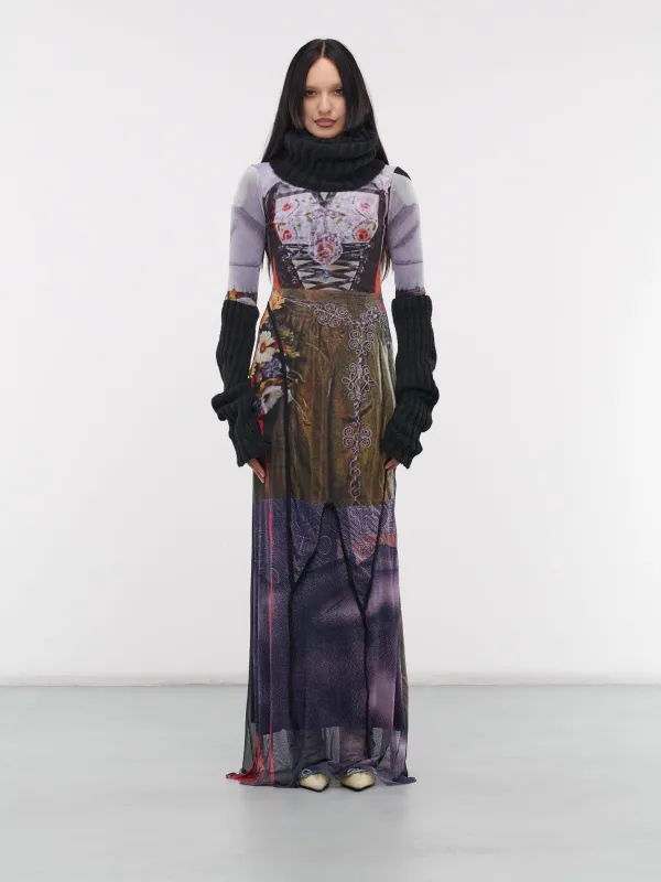 Mesh Turtleneck Dress (1010302721-DIRNDL-PRINT-MULTI) made by Ottolinger