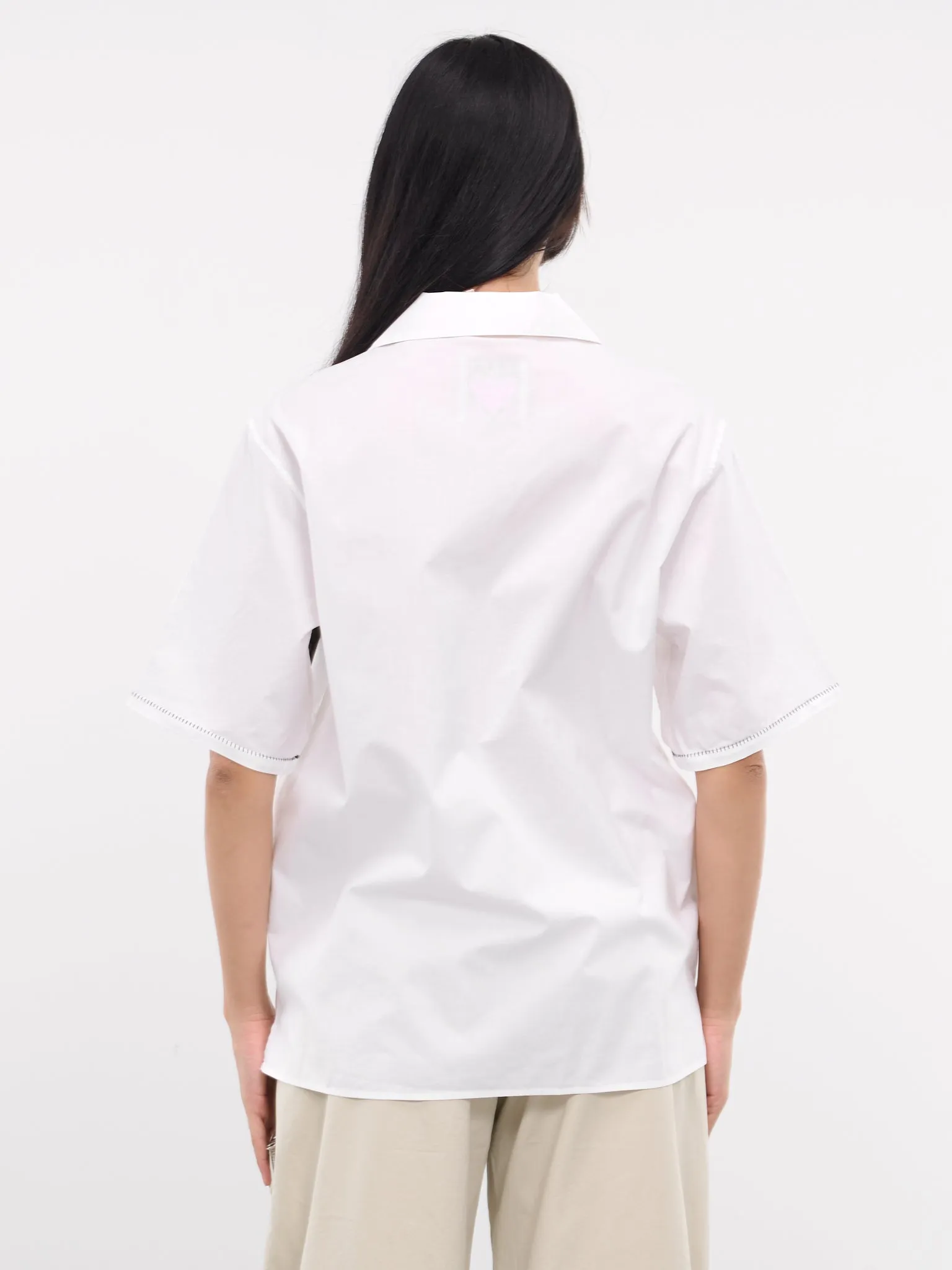White Graphic Button-Up Shirt (CAMA0587SP-USCW80-WHITE-PRINTE) sold by lorenzo product image thumbnail 3