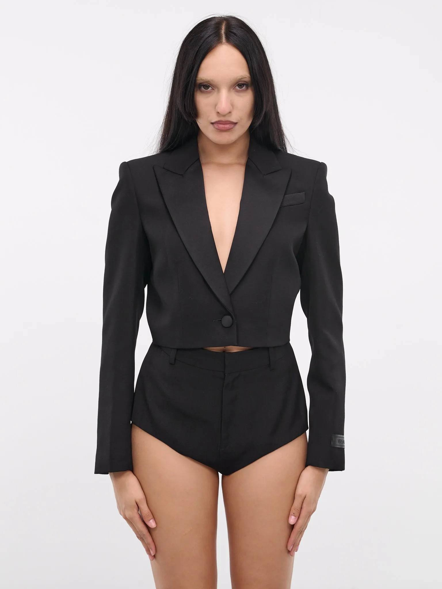 Cropped Blazer (1016166-1A06502-1B000-BLACK) sold by lorenzo