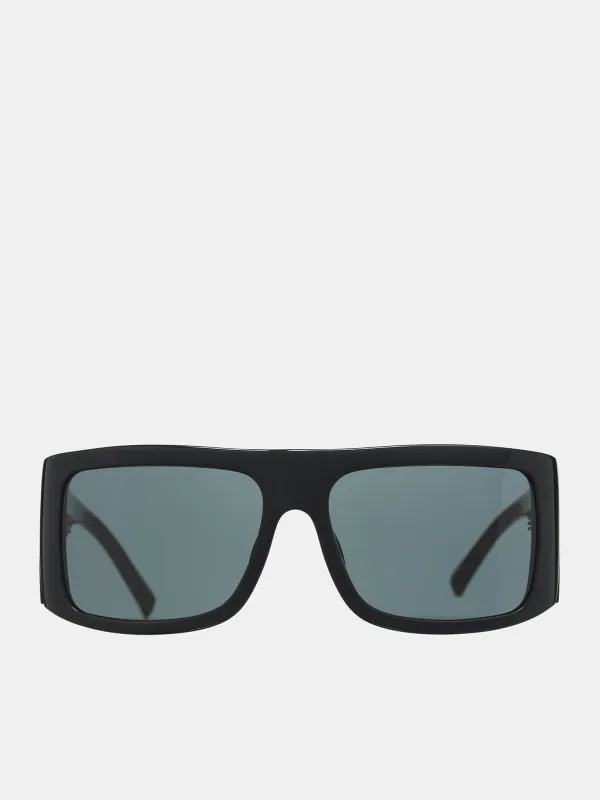 Attico Andre Oversized Sunglasses (ANDRE-BLACK-SILVER-GREY) sold by lorenzo