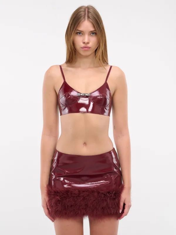 Patent Faux Leather Bra (A42-2C297A-BURGUNDY) made by Blumarine