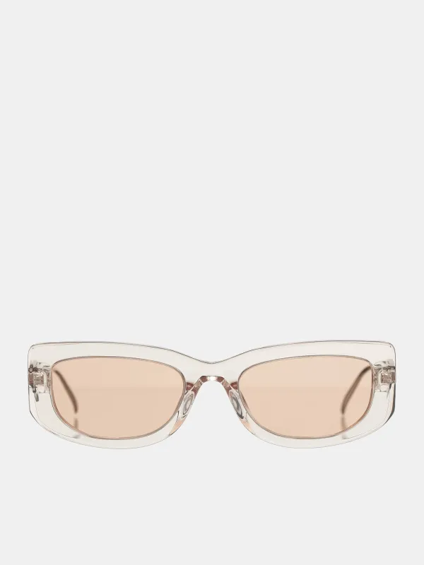 Rectangular Sunglasses (0PR-14YS-CRYSTAL-BEIGE-LIGHT-B) made by Prada