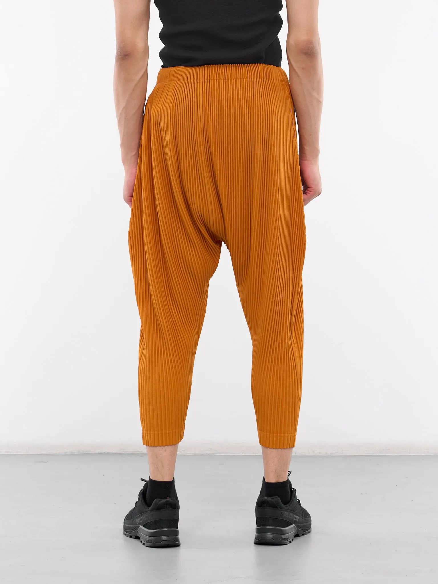 Colorful Pleats Pants (HP46JF141-34-FLAME-ORANGE) sold by lorenzo product image thumbnail 3