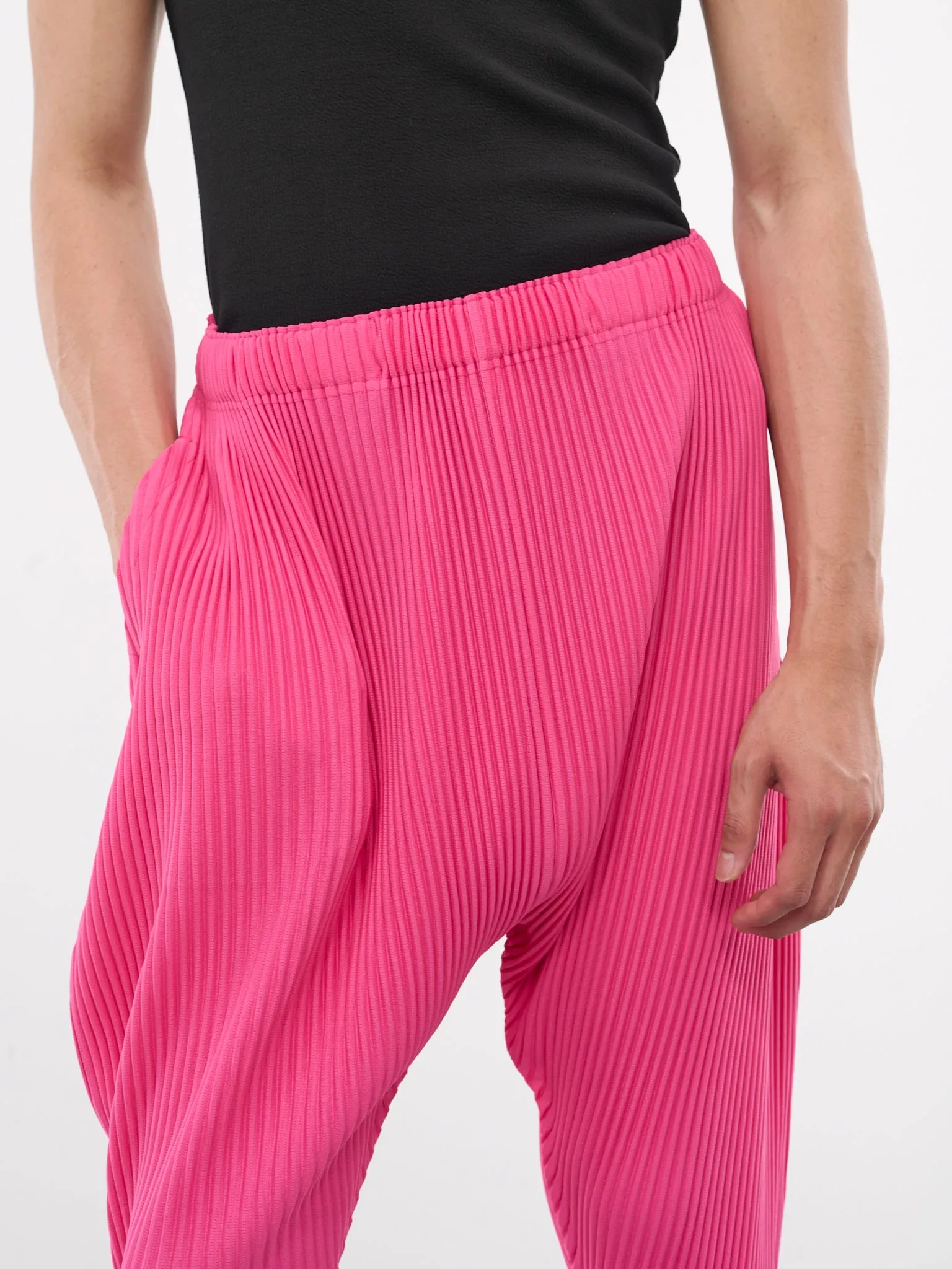 Colorful Pleats Pants (HP46JF141-25-DEEP-PINK) sold by lorenzo product image thumbnail 5
