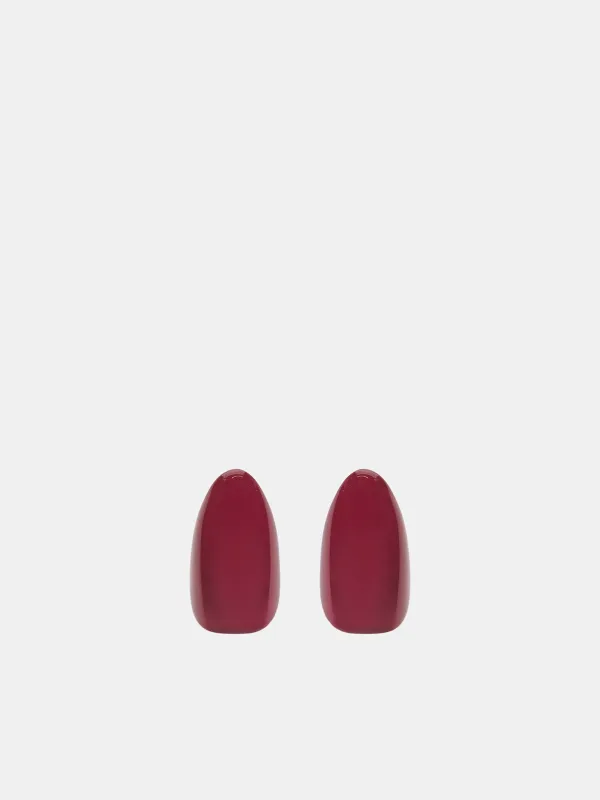 Almond Nail Earrings (JW13-SILVER-BURGUNDY) made by D'heygere
