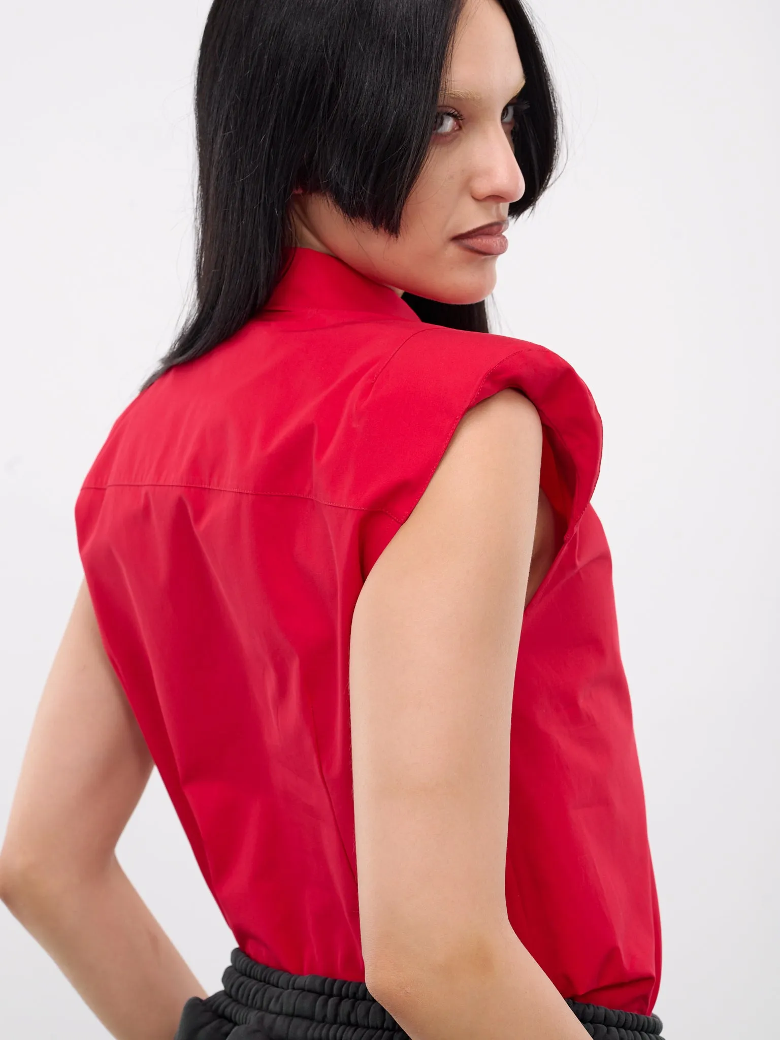 Collarbone Sleeveless Shirt (S1USH05-RED) sold by lorenzo product image thumbnail 5