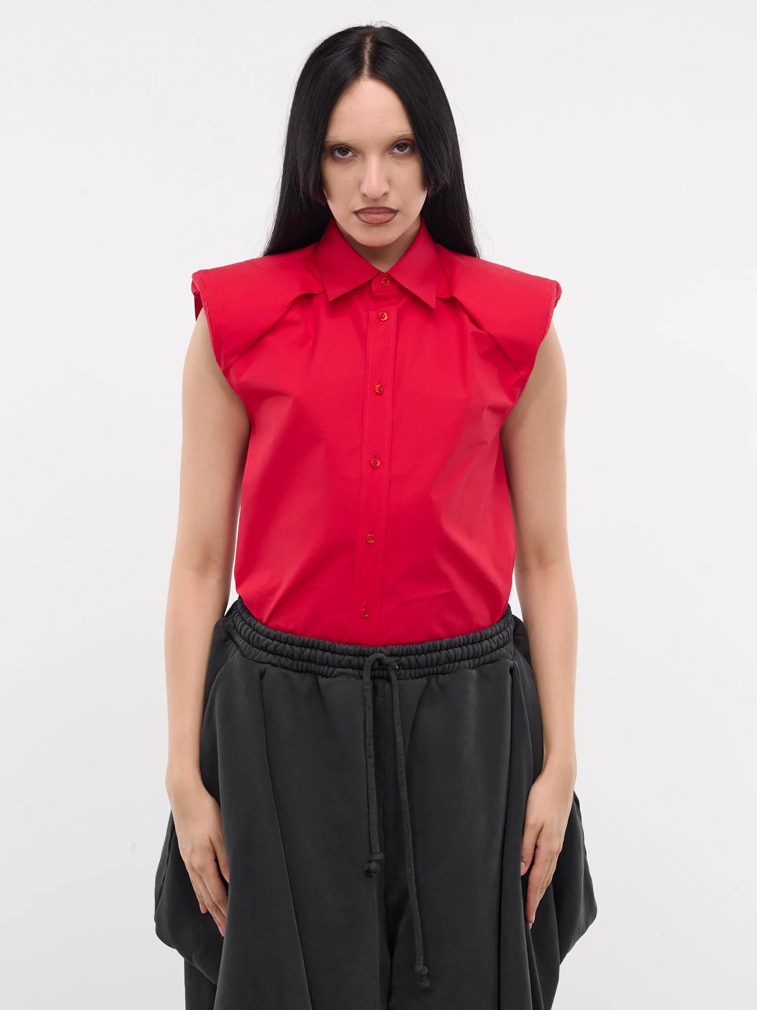 Collarbone Sleeveless Shirt (S1USH05-RED) sold by lorenzo