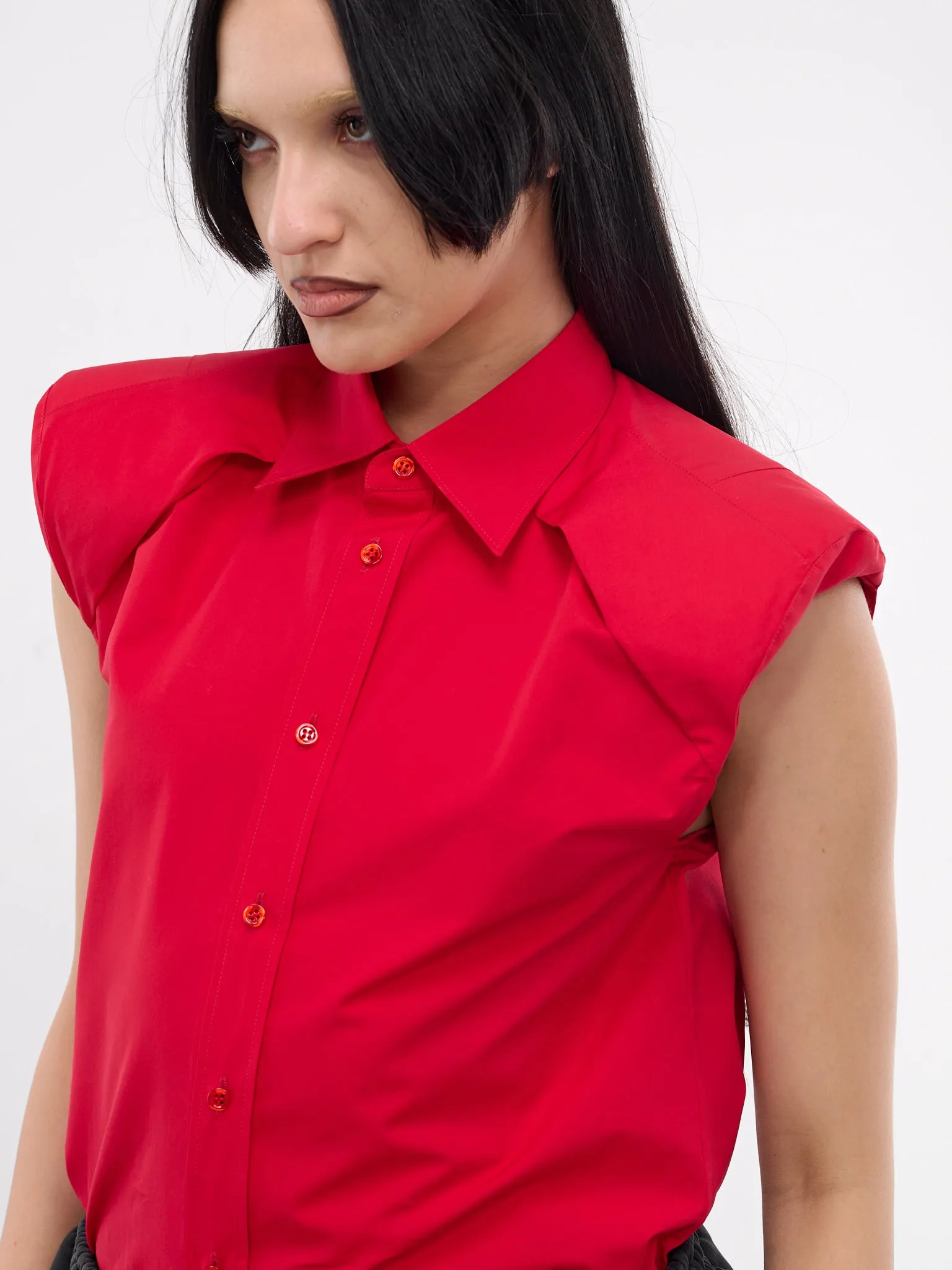 Collarbone Sleeveless Shirt (S1USH05-RED) sold by lorenzo product image thumbnail 4