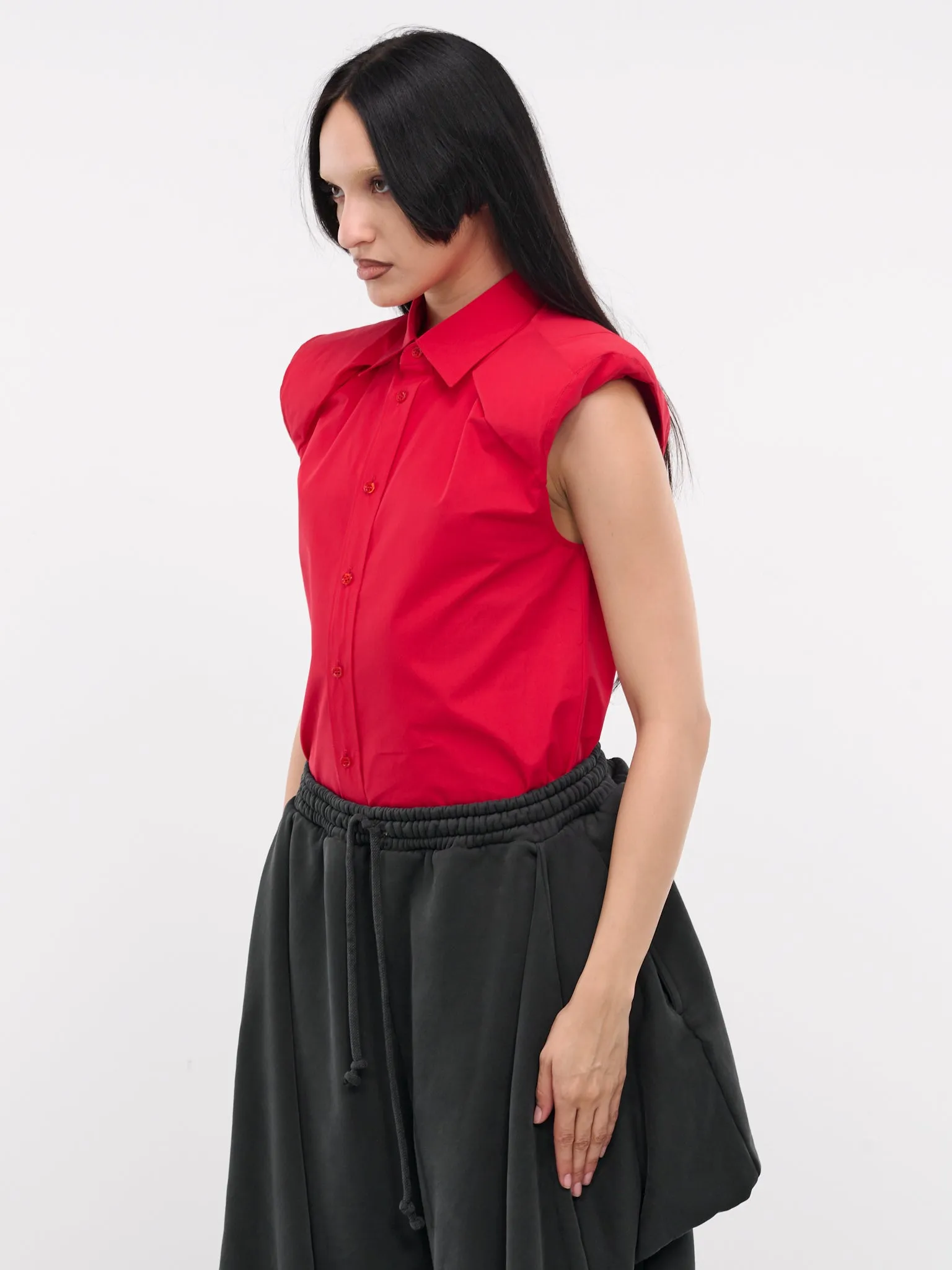 Collarbone Sleeveless Shirt (S1USH05-RED) sold by lorenzo product image thumbnail 2