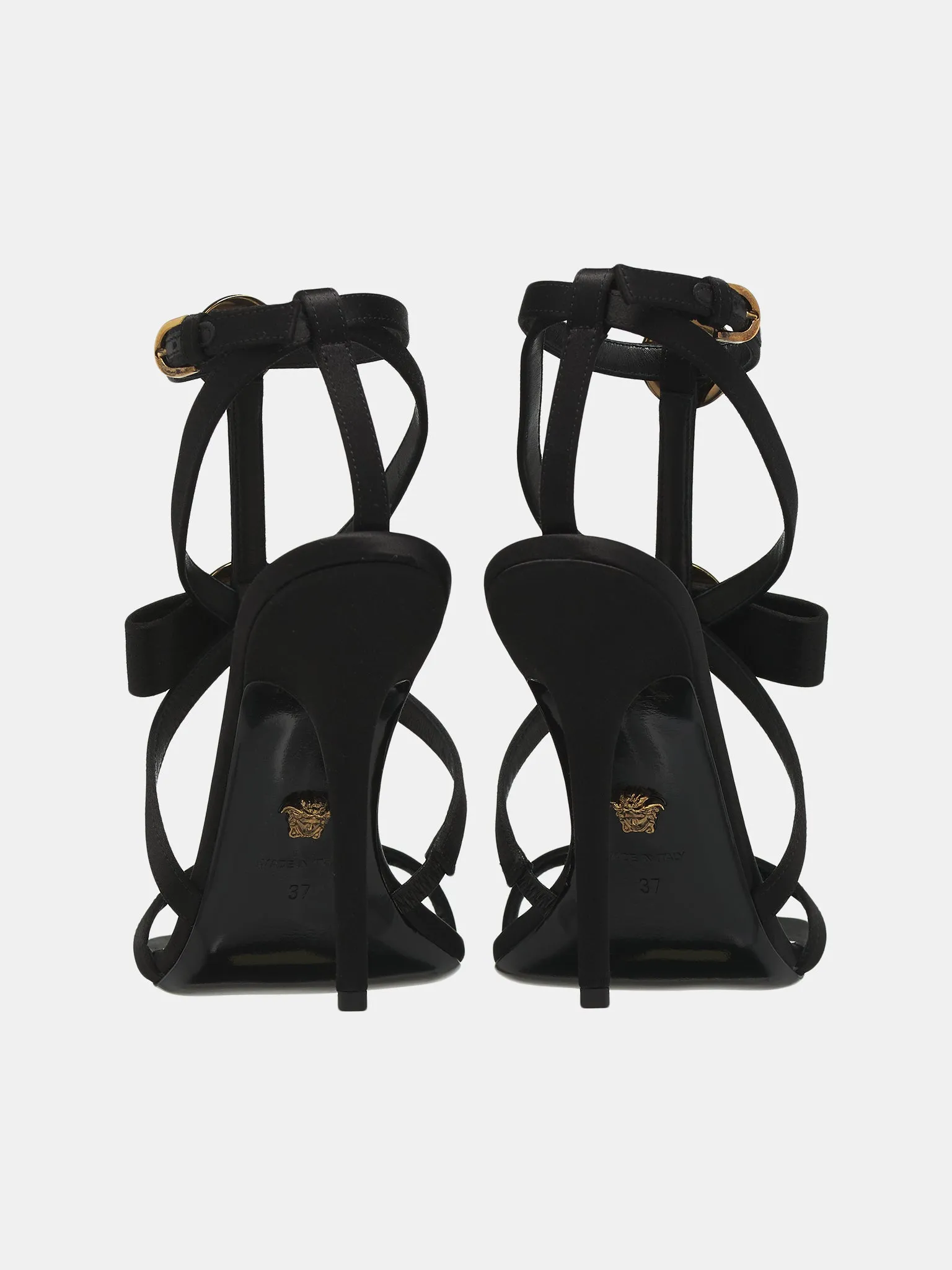 Gianni Ribbon Cage Sandals (1013013-1B00V-BLACK-GOLD) sold by lorenzo product image thumbnail 4