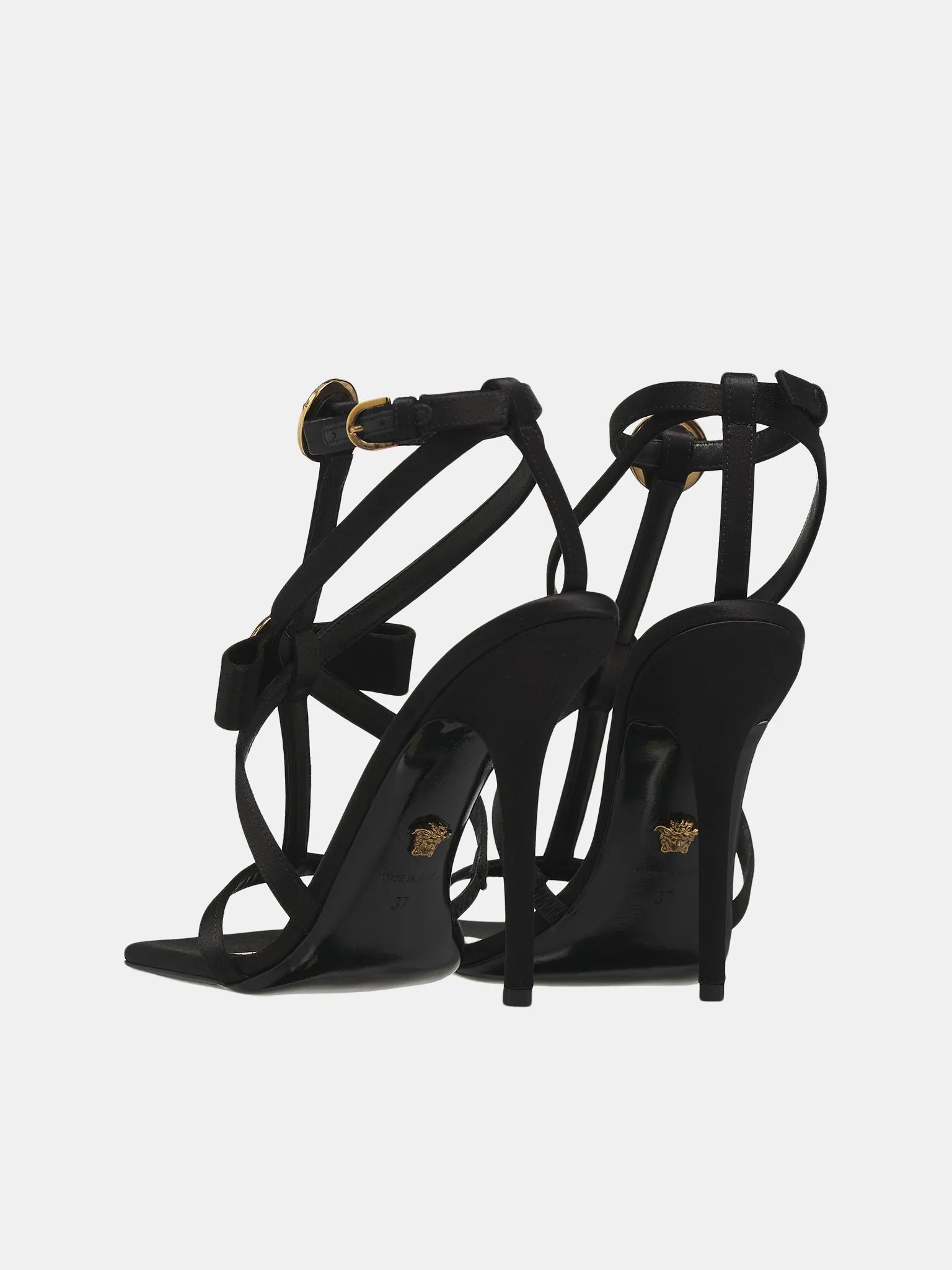 Gianni Ribbon Cage Sandals (1013013-1B00V-BLACK-GOLD) sold by lorenzo product image thumbnail 5