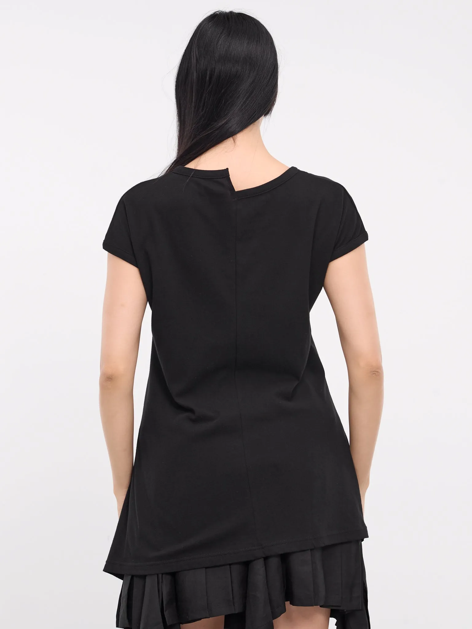 Paneled Flare Short Sleeve Top (FS-T37-077-1-BLACK) sold by lorenzo product image thumbnail 3