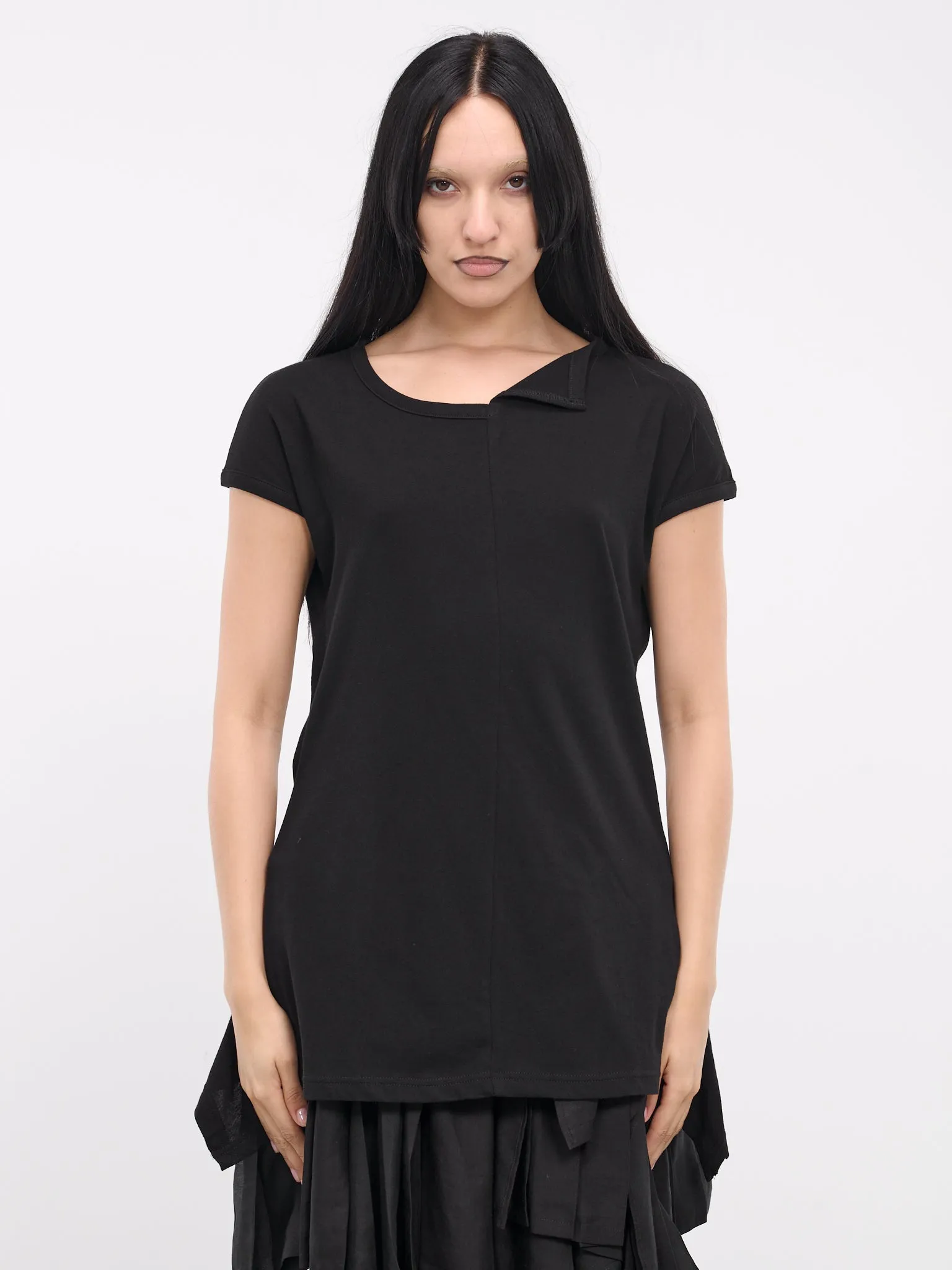Paneled Flare Short Sleeve Top (FS-T37-077-1-BLACK) sold by lorenzo