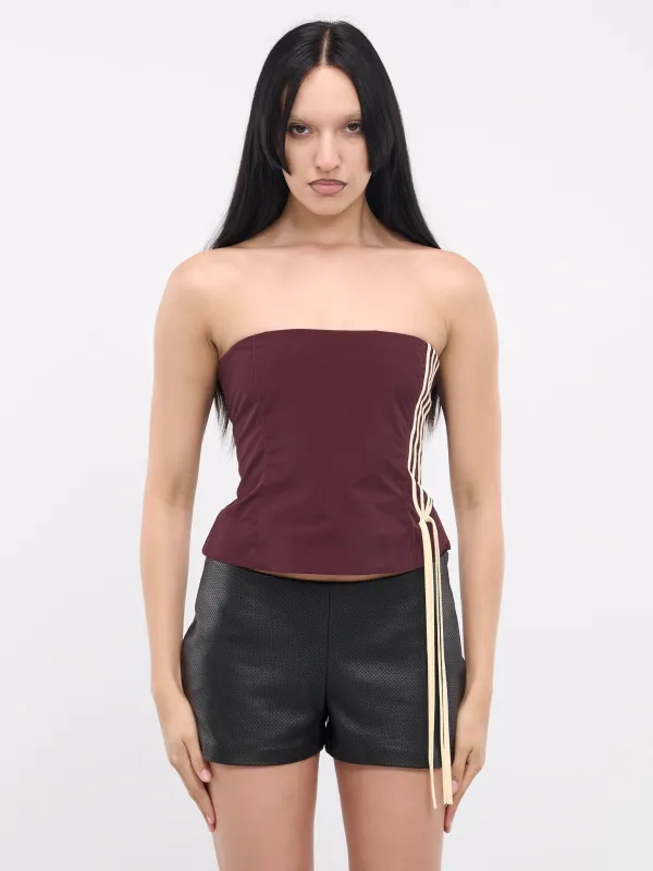 Sasha Strapless Top (BSTRT01-SASHA-BURGUNDY-OFF-WHI) sold by lorenzo