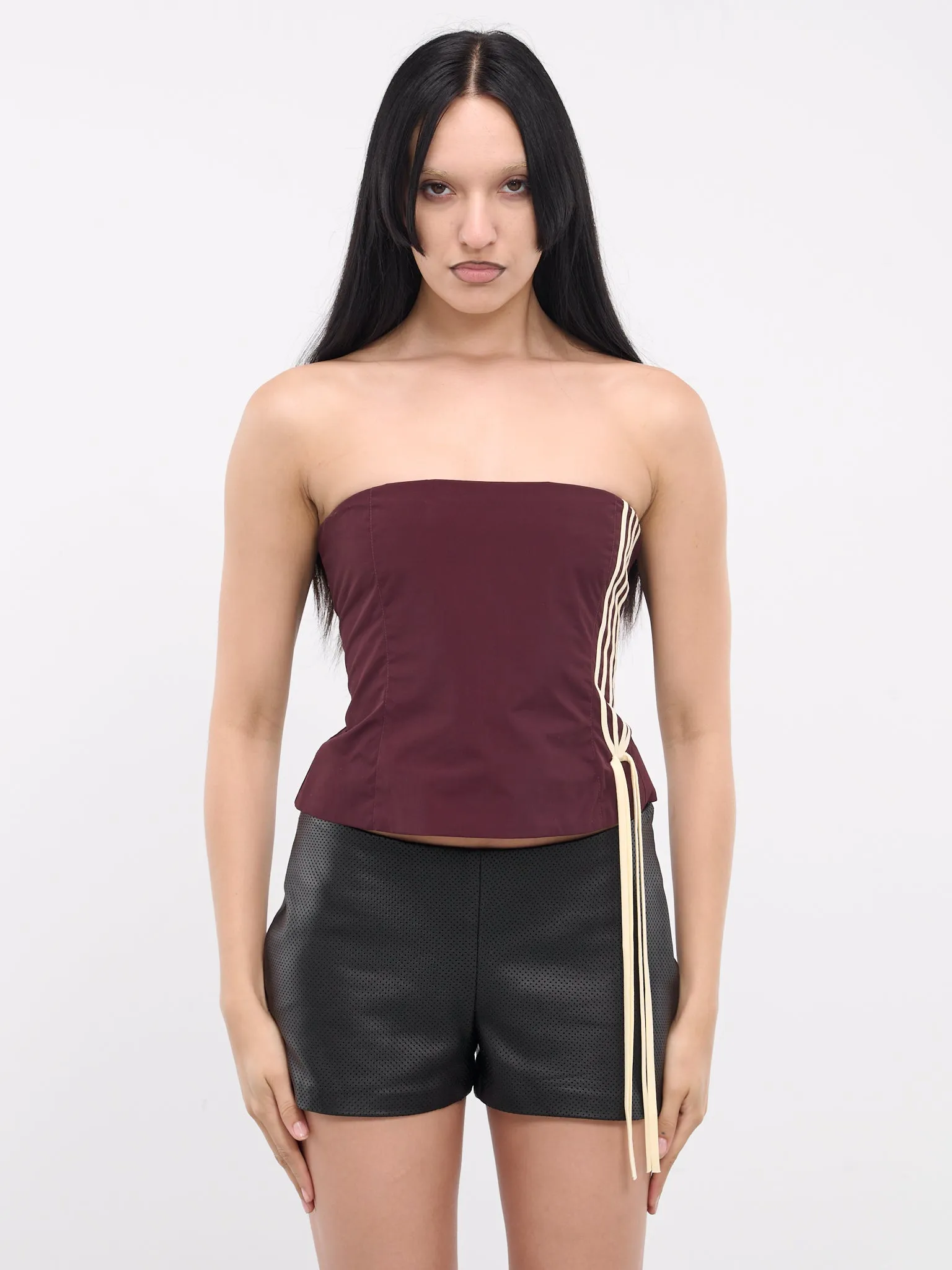 Sasha Strapless Top (BSTRT01-SASHA-BURGUNDY-OFF-WHI) sold by lorenzo