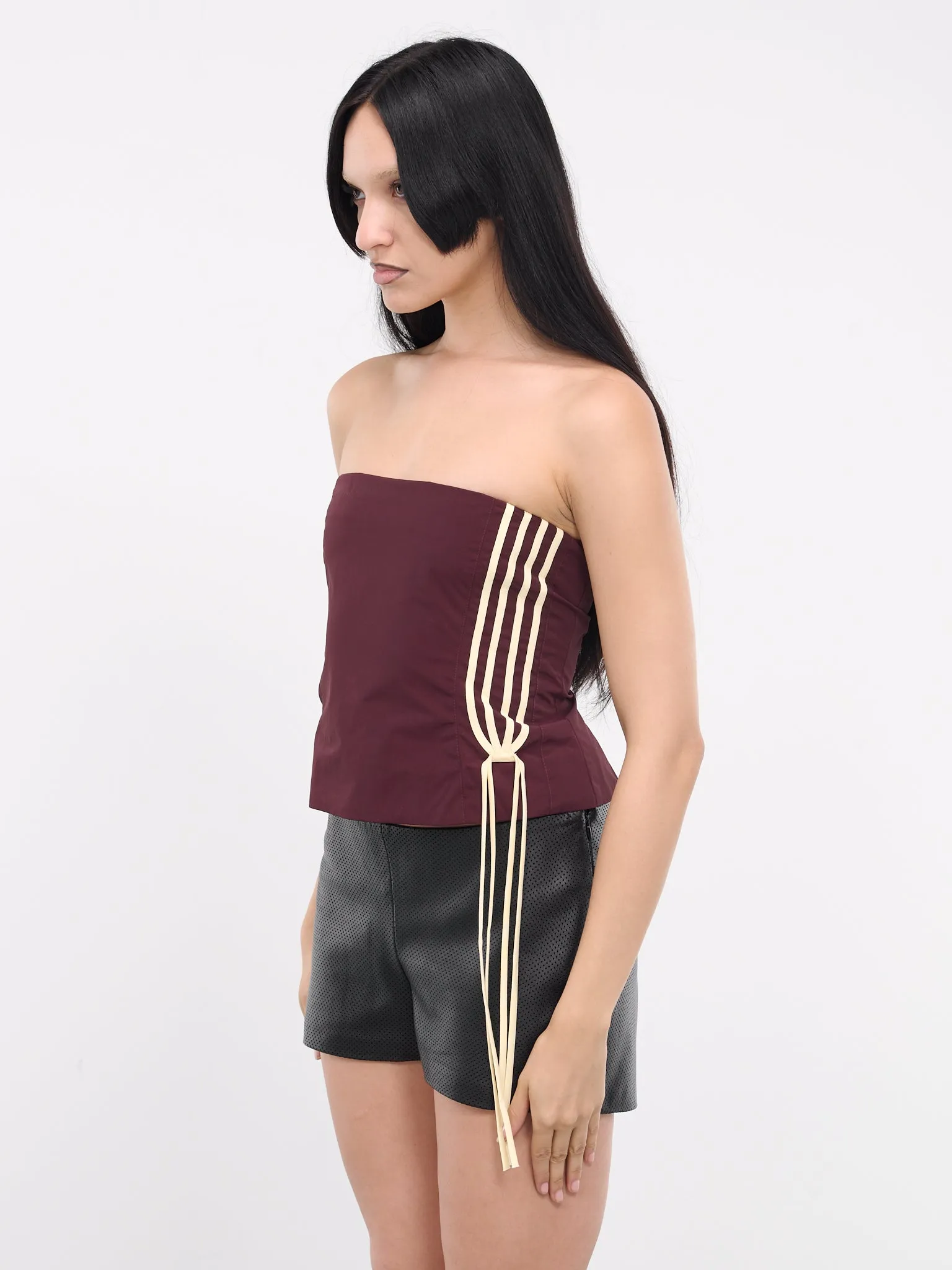 Sasha Strapless Top (BSTRT01-SASHA-BURGUNDY-OFF-WHI) sold by lorenzo product image thumbnail 2