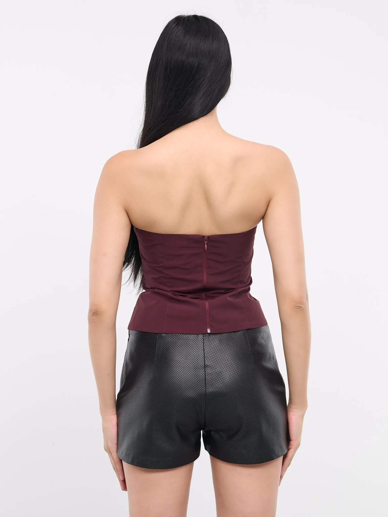 Sasha Strapless Top (BSTRT01-SASHA-BURGUNDY-OFF-WHI) sold by lorenzo product image thumbnail 3