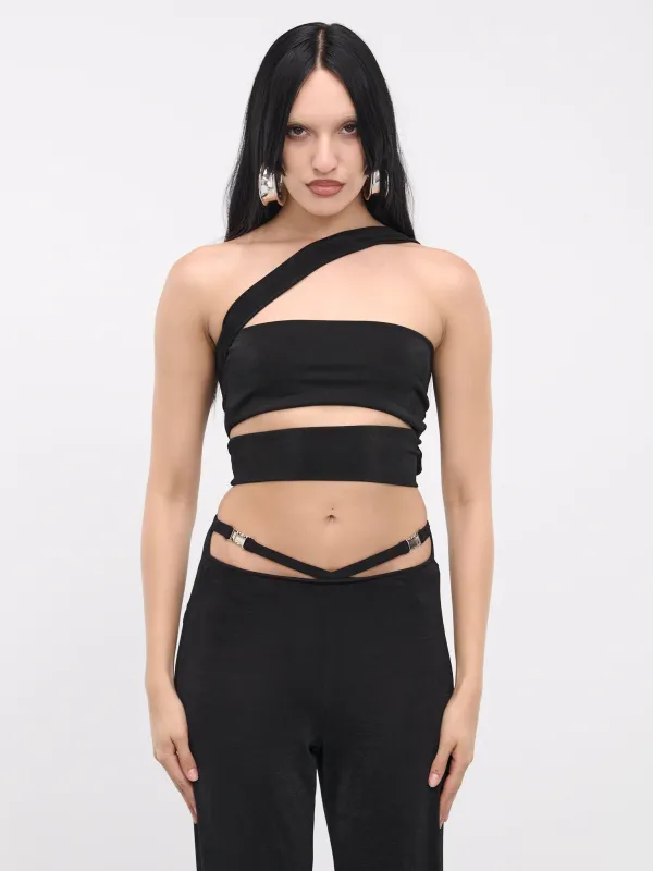 Thin Bandage Neck Top (TBNT-BLACK) sold by lorenzo