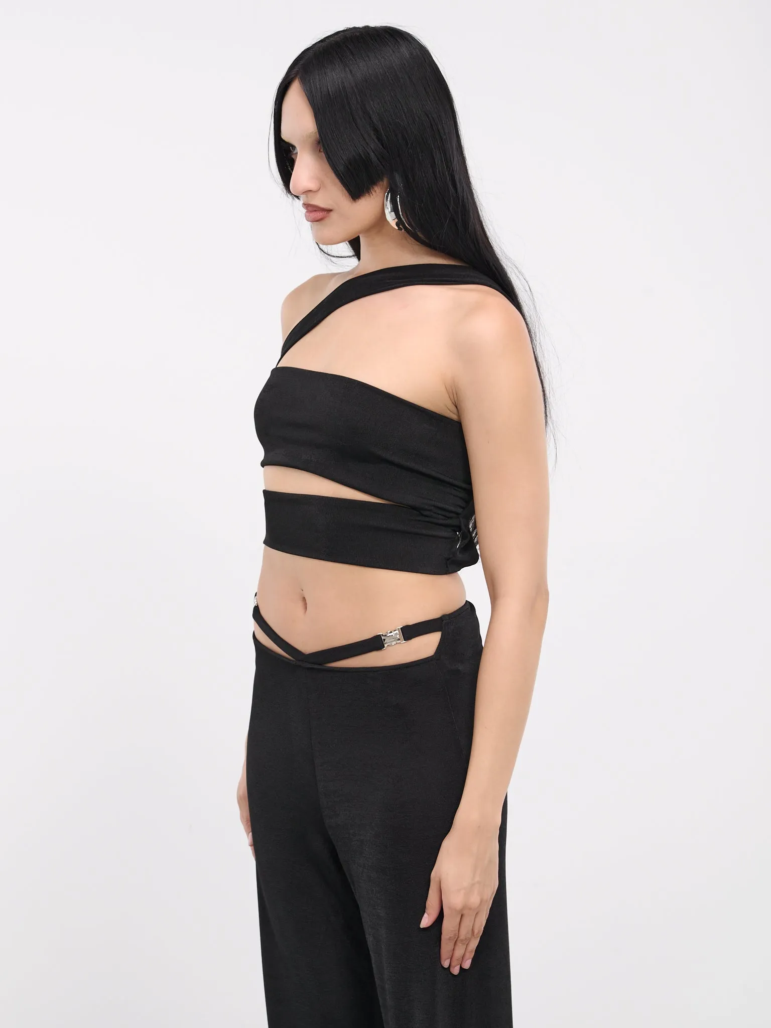 Thin Bandage Neck Top (TBNT-BLACK) sold by lorenzo product image thumbnail 2