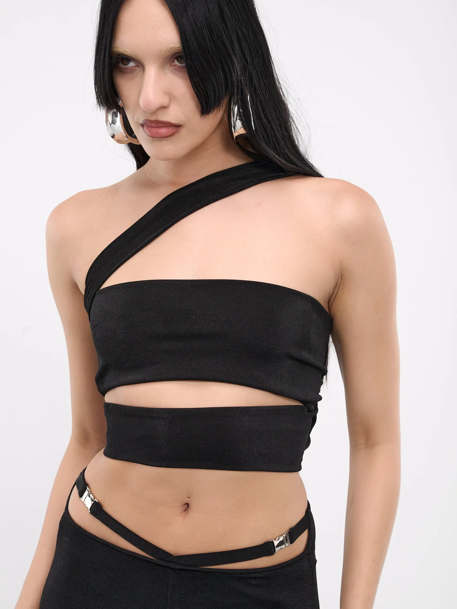 Thin Bandage Neck Top (TBNT-BLACK) sold by lorenzo product image thumbnail 5