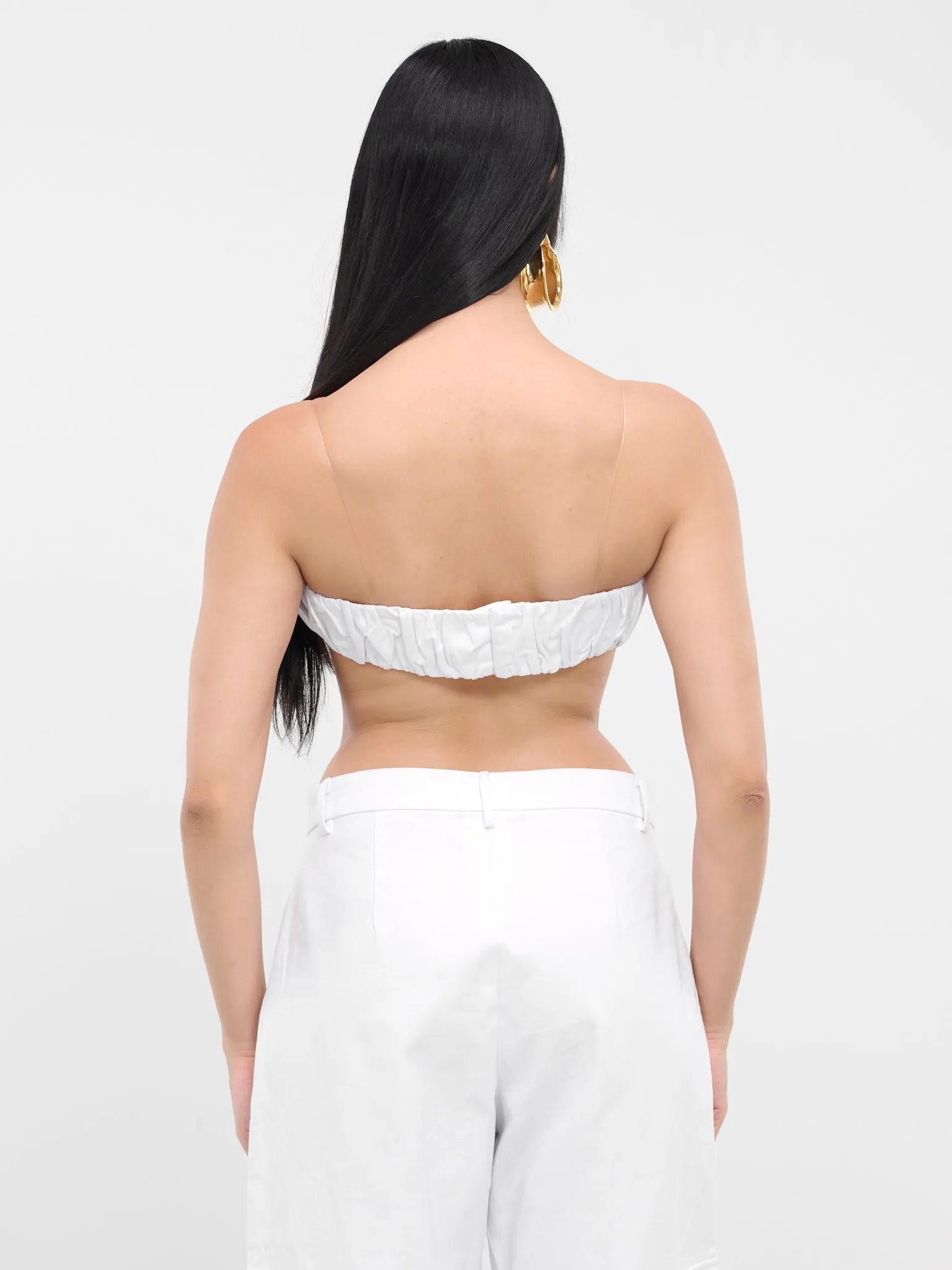 Gathered Bralette (GB-WHITE) sold by lorenzo product image thumbnail 3