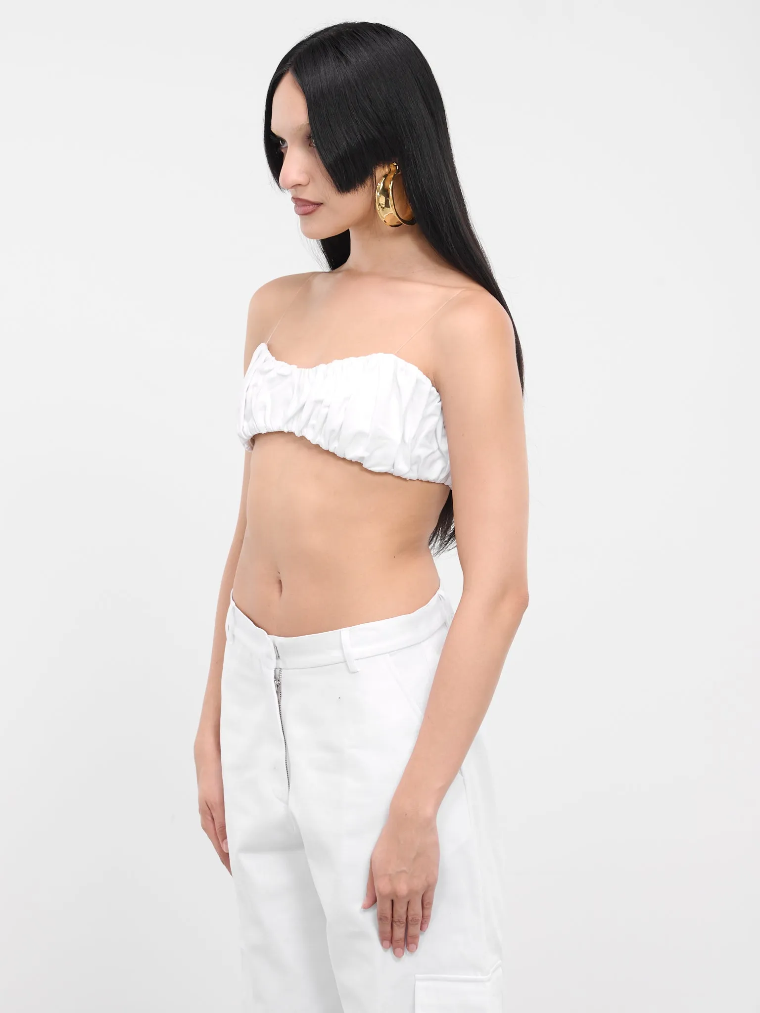 Gathered Bralette (GB-WHITE) sold by lorenzo product image thumbnail 2