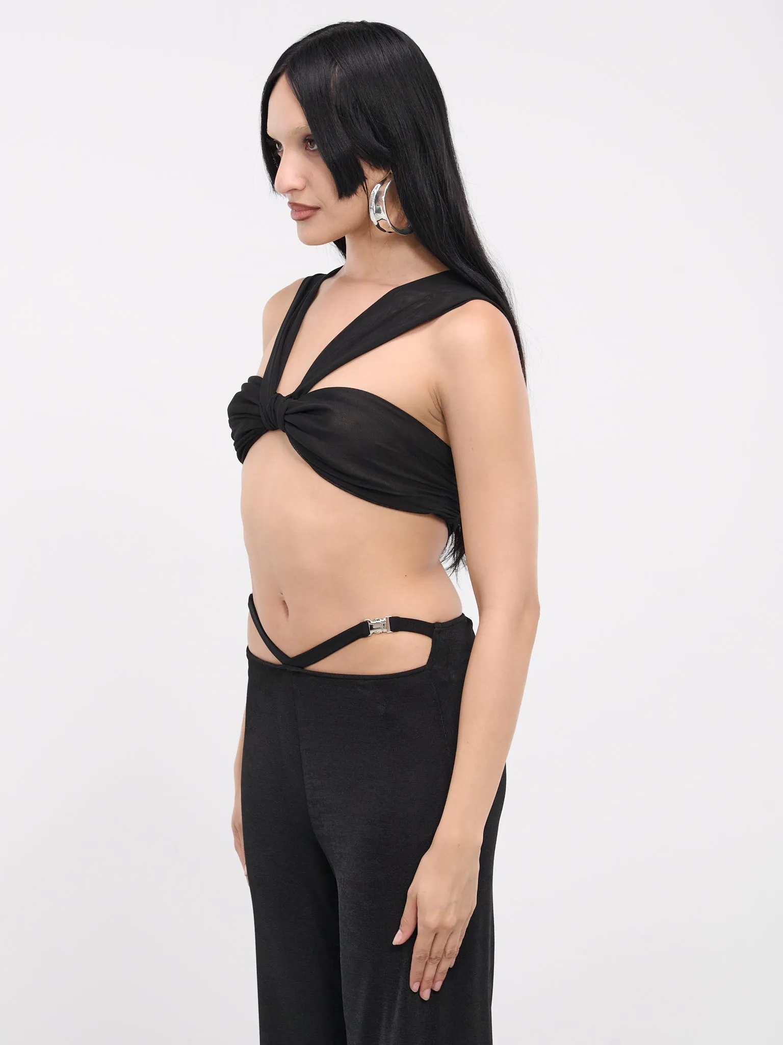 Bandeaux Gathered Tie Top (BGTT-BLACK) sold by lorenzo product image thumbnail 2