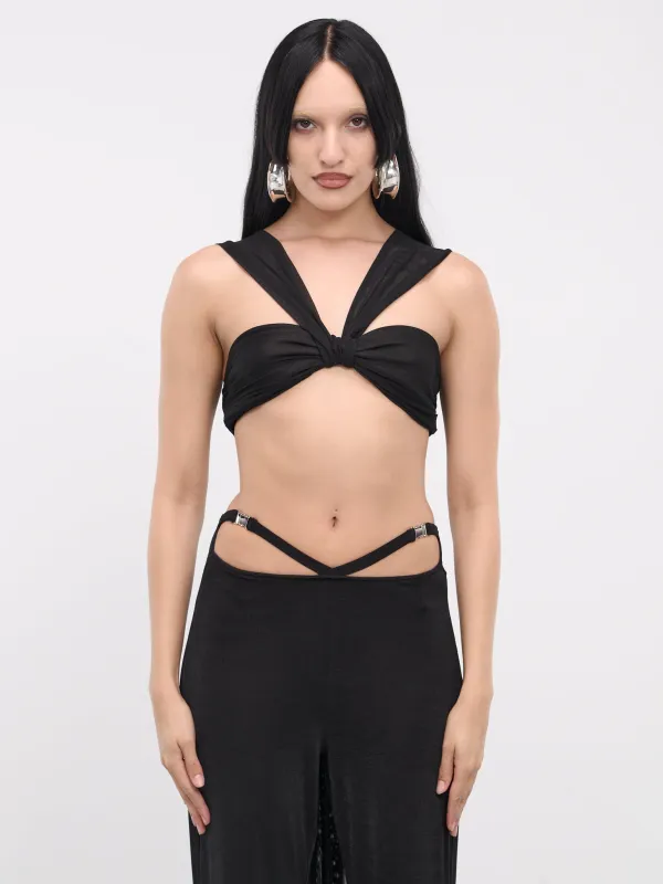 Bandeaux Gathered Tie Top (BGTT-BLACK) sold by lorenzo