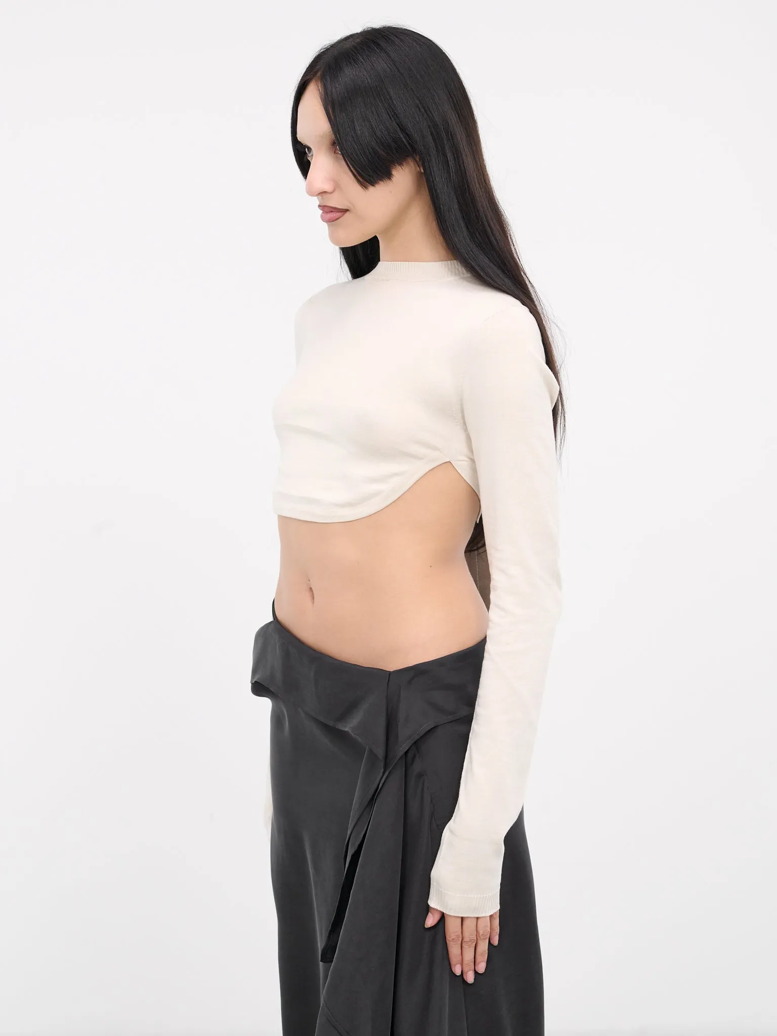 Lida Cinch Belt Crop Top (B0012027-KN033-STONE) sold by lorenzo product image thumbnail 2