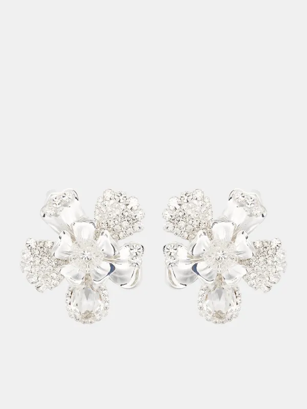 Rhinestone Brass Earrings (EARRINGS-02-BRASS-CRYSTAL) sold by lorenzo