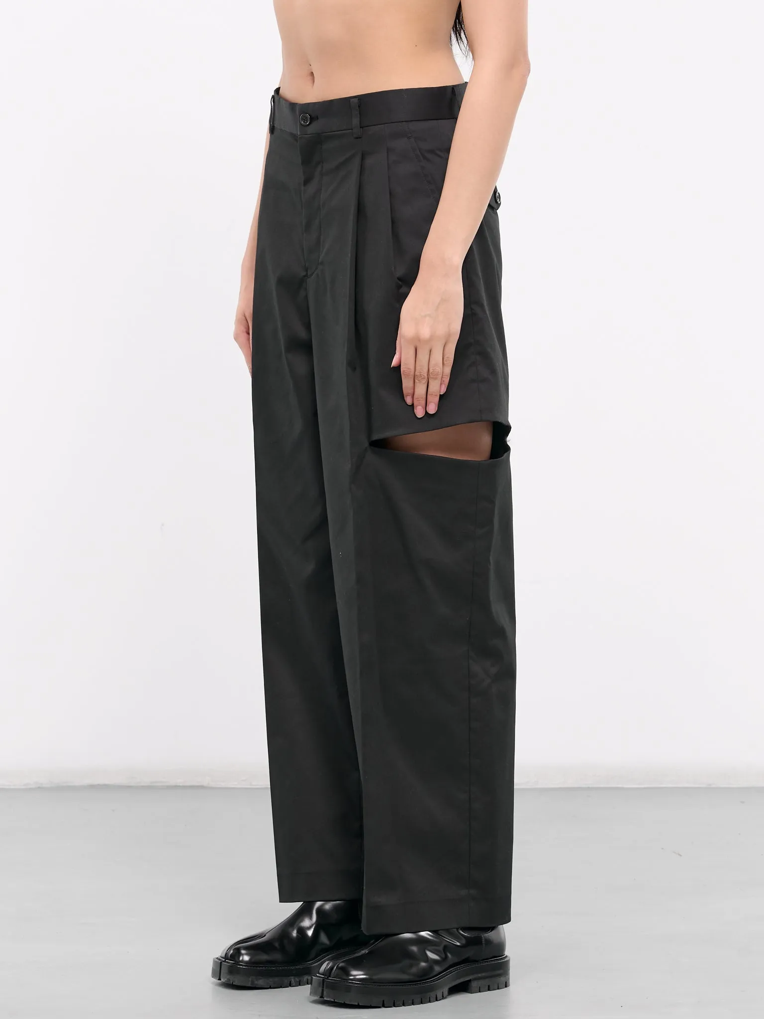 Cut-Out Trousers (3M-P006-051-BLACK) sold by lorenzo product image thumbnail 2