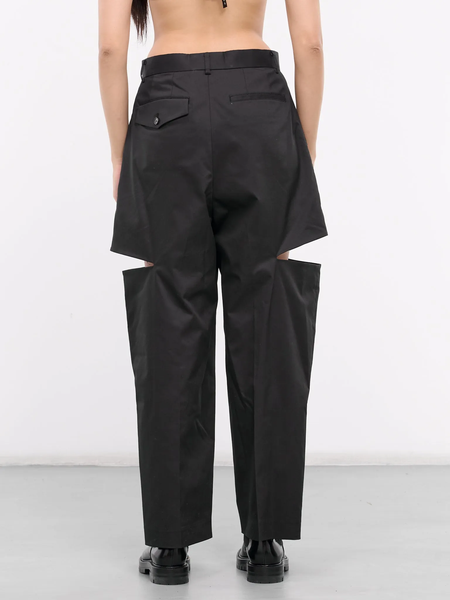 Cut-Out Trousers (3M-P006-051-BLACK) sold by lorenzo product image thumbnail 3