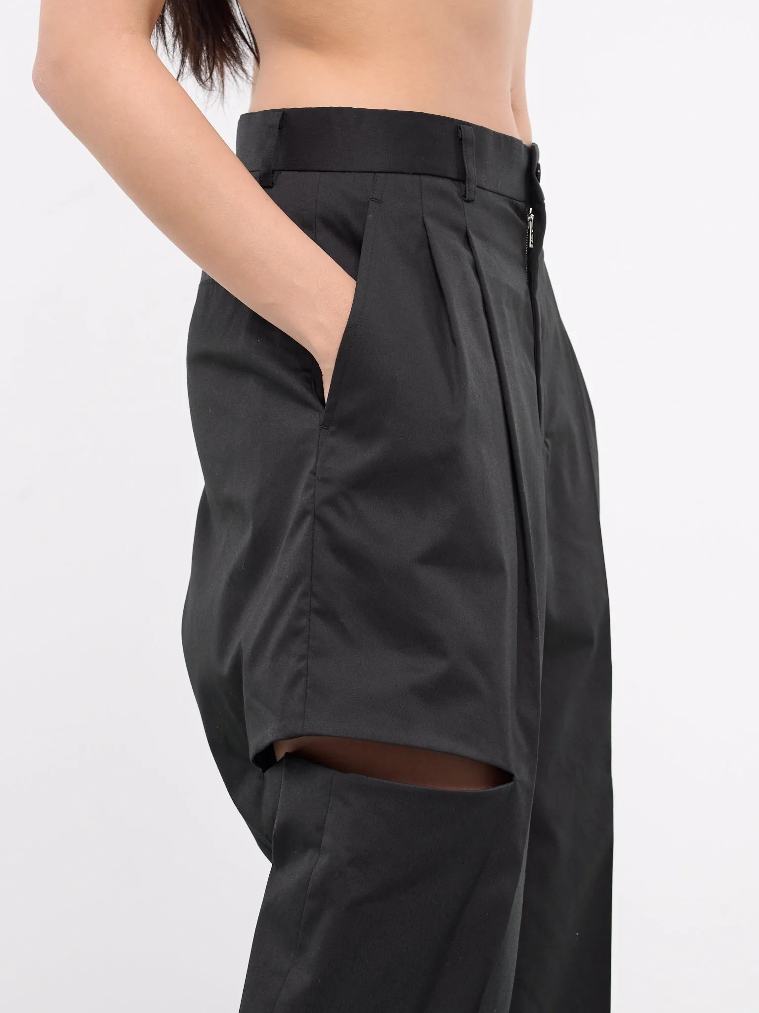 Cut-Out Trousers (3M-P006-051-BLACK) sold by lorenzo product image thumbnail 4