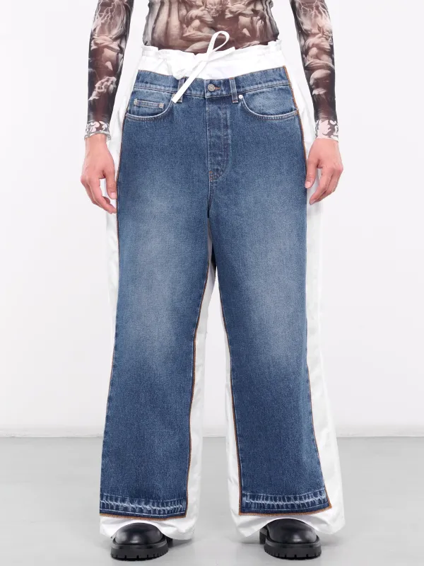 Denim Jean Detailed Pants (24-25-U-JE124I-D013-BLUE-WHITE) sold by lorenzo