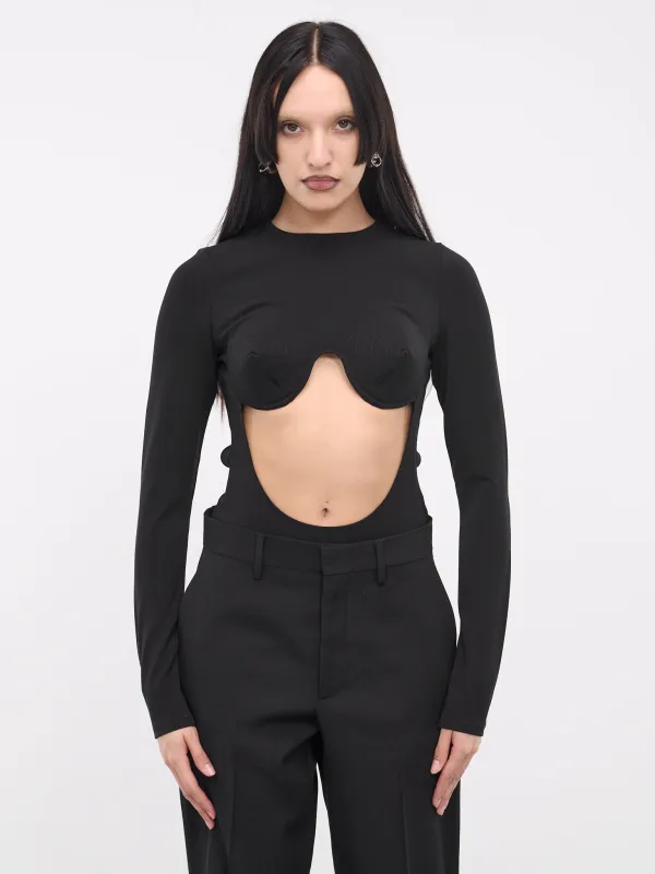 Black Madonna Bodysuit (24-25-F-BD017-J053-BLACK) sold by lorenzo