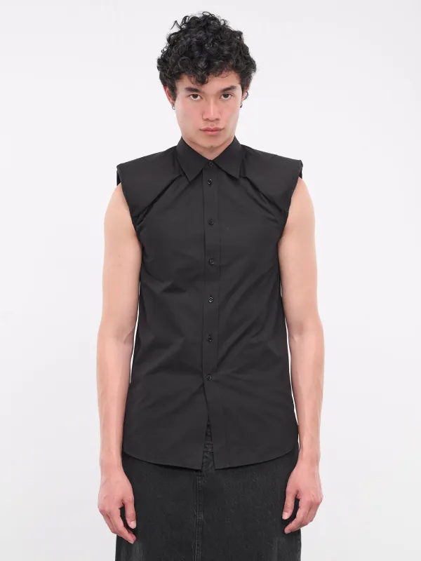 Collarbone Sleeveless Shirt (S1USH05-BLACK) sold by lorenzo