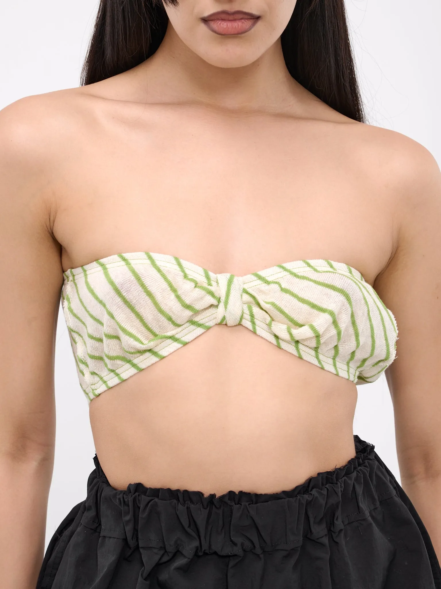 Striped Bandeau Top (BANDEAU-GREEN-WHITE-STRIPES) sold by lorenzo product image thumbnail 5
