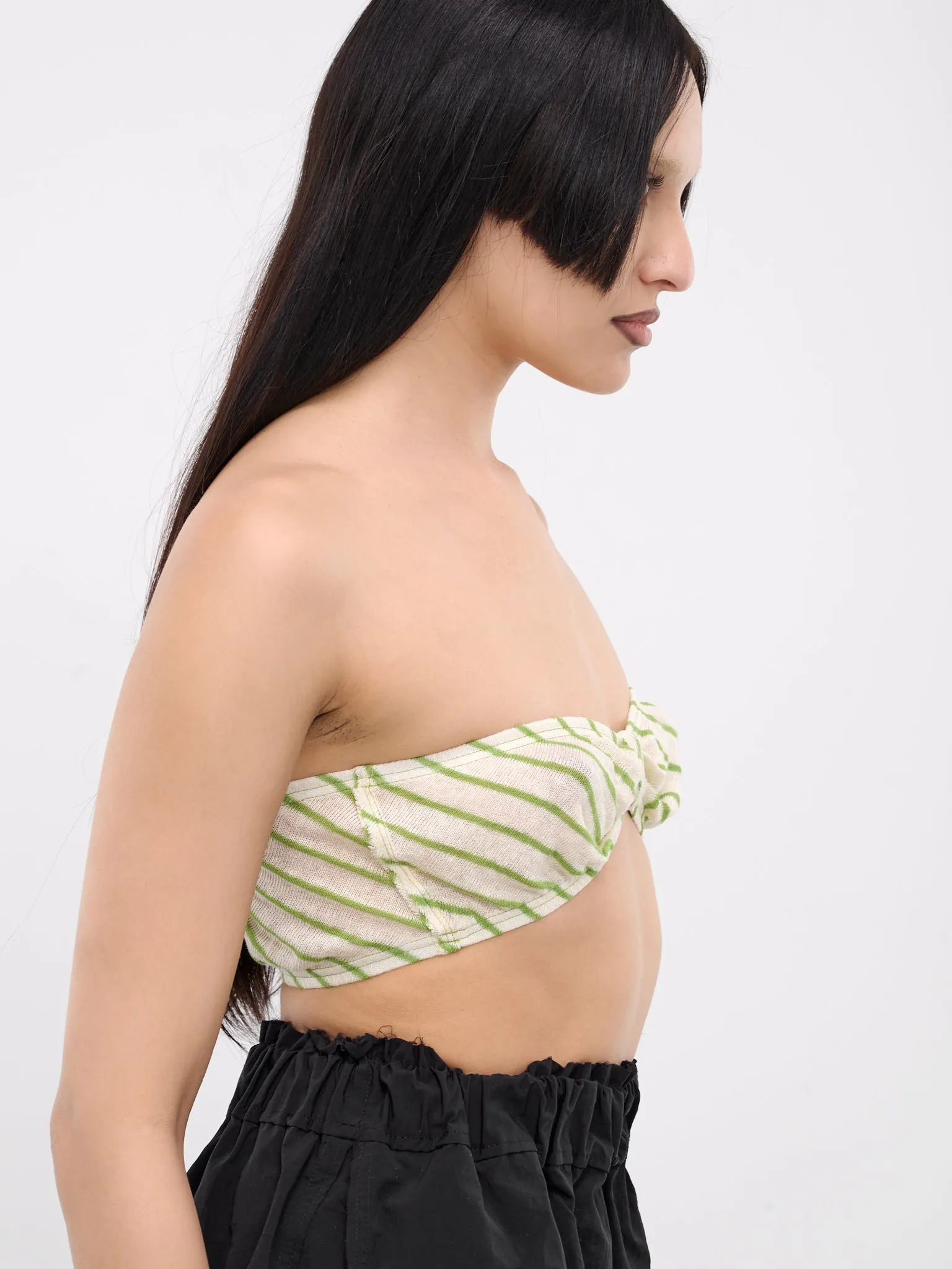 Striped Bandeau Top (BANDEAU-GREEN-WHITE-STRIPES) sold by lorenzo product image thumbnail 4