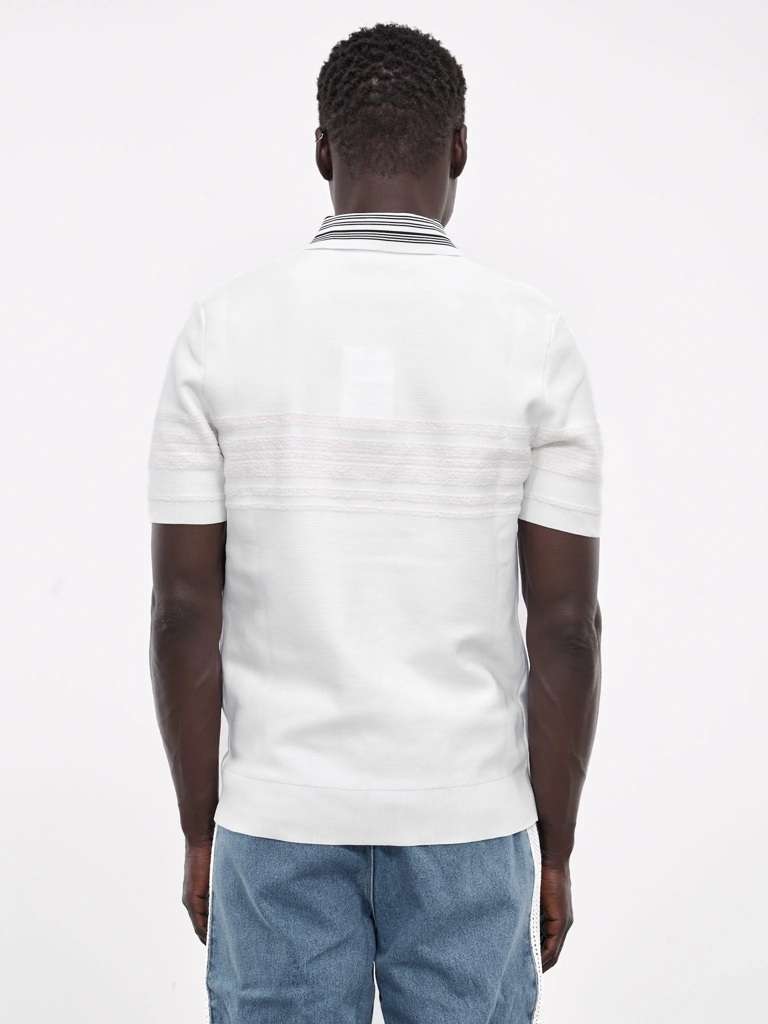 Dawn Knit Polo Shirt (MS24KN11-PL01-000-WHITE-IVORY) sold by lorenzo product image thumbnail 3