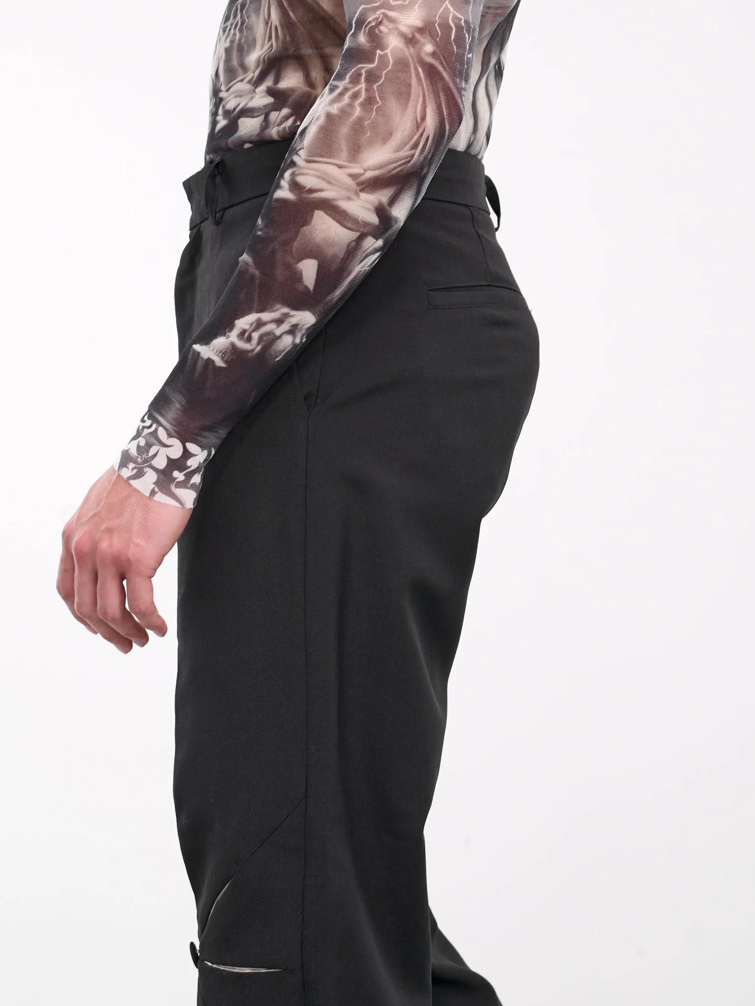 Origami Pants (KU4SMT07AP-T1658-BLACK-CREAM) sold by lorenzo product image thumbnail 4