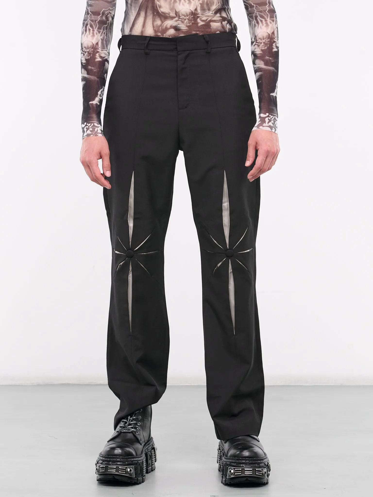 Origami Pants (KU4SMT07AP-T1658-BLACK-CREAM) sold by lorenzo