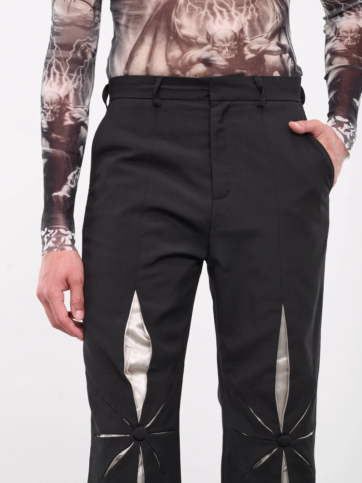 Origami Pants (KU4SMT07AP-T1658-BLACK-CREAM) sold by lorenzo product image thumbnail 5