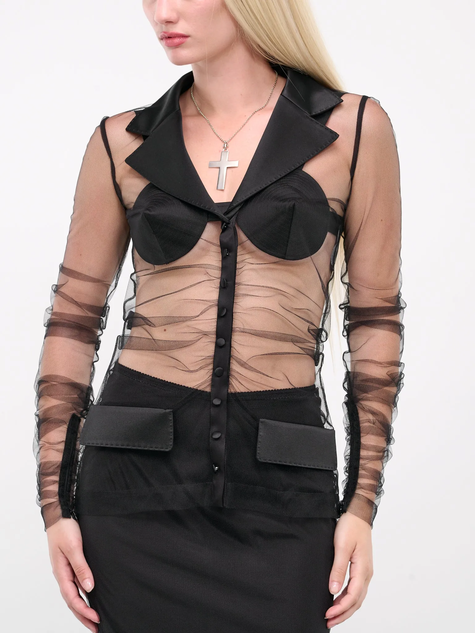 Tulle Jacket (F27AOT-HLMLQ-BLACK) sold by lorenzo product image thumbnail 4