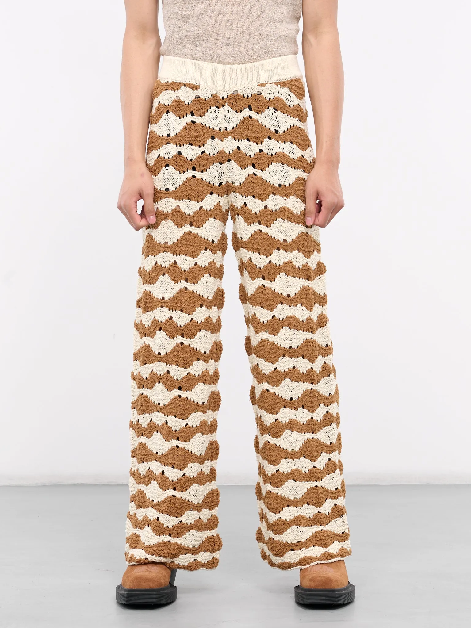 Knit Loose Pants (PT018V1-RAFFIA-BROWN) sold by lorenzo