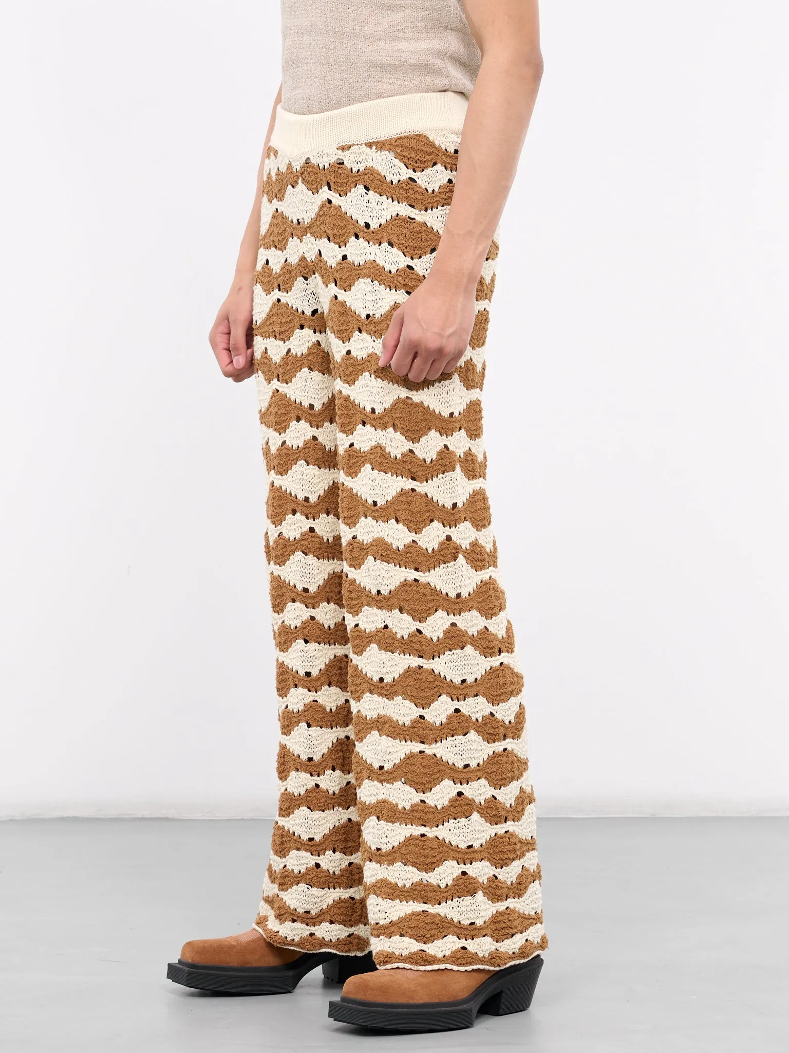 Knit Loose Pants (PT018V1-RAFFIA-BROWN) sold by lorenzo product image thumbnail 2