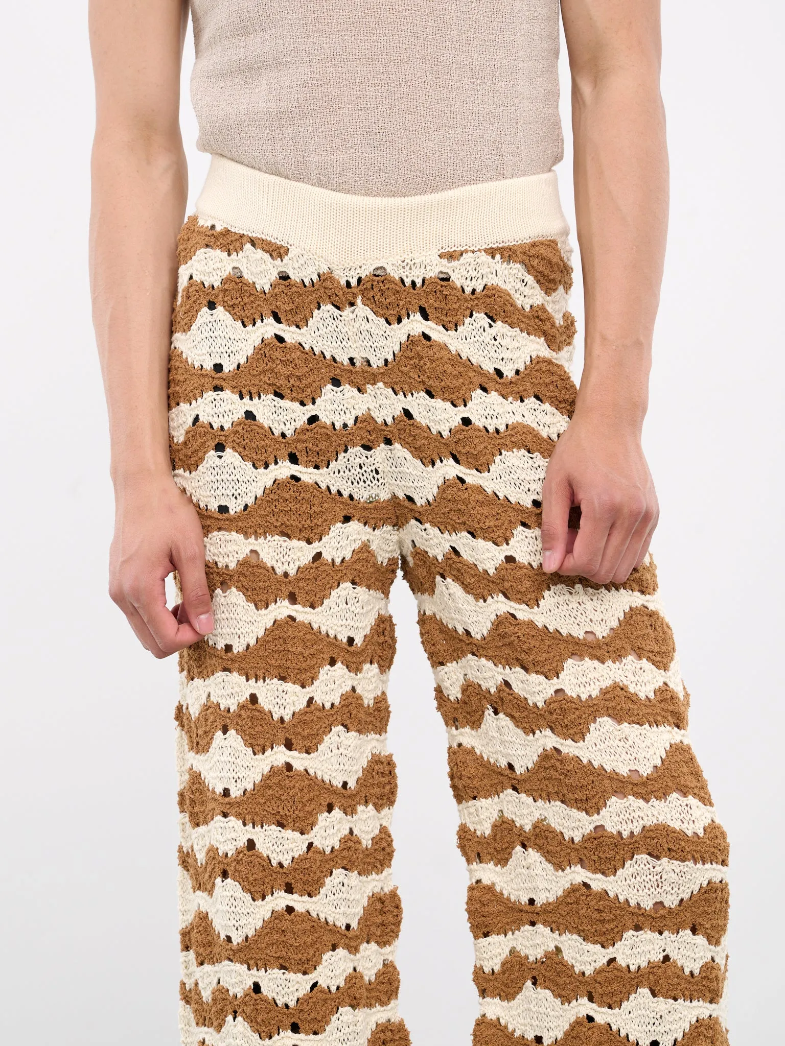 Knit Loose Pants (PT018V1-RAFFIA-BROWN) sold by lorenzo product image thumbnail 4