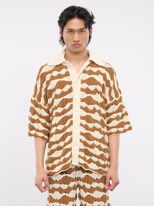 Knit Shirt (KN006-RAFFIA-BROWN) sold by lorenzo
