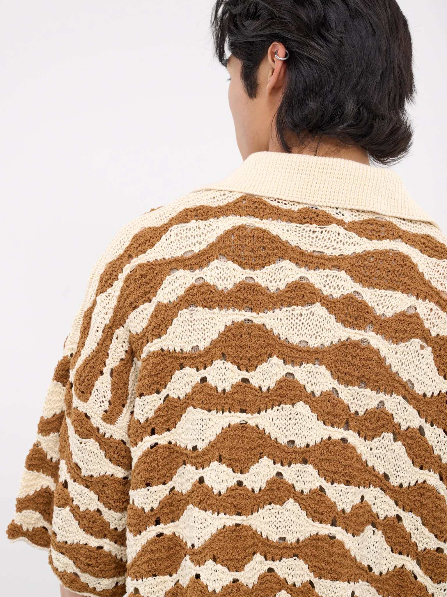 Knit Shirt (KN006-RAFFIA-BROWN) sold by lorenzo product image thumbnail 5